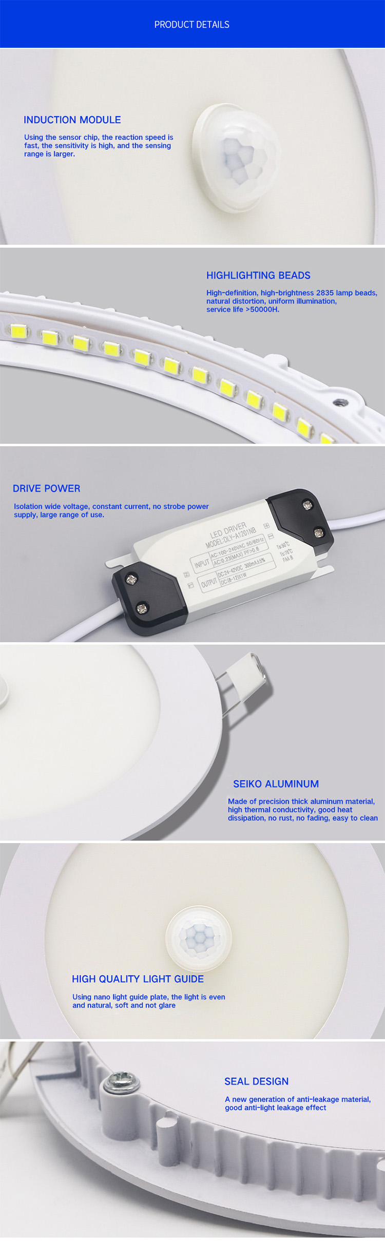 1. recessed round led panel