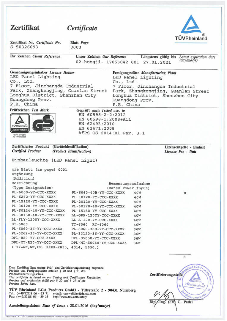Certyfikat TUV-GS-2