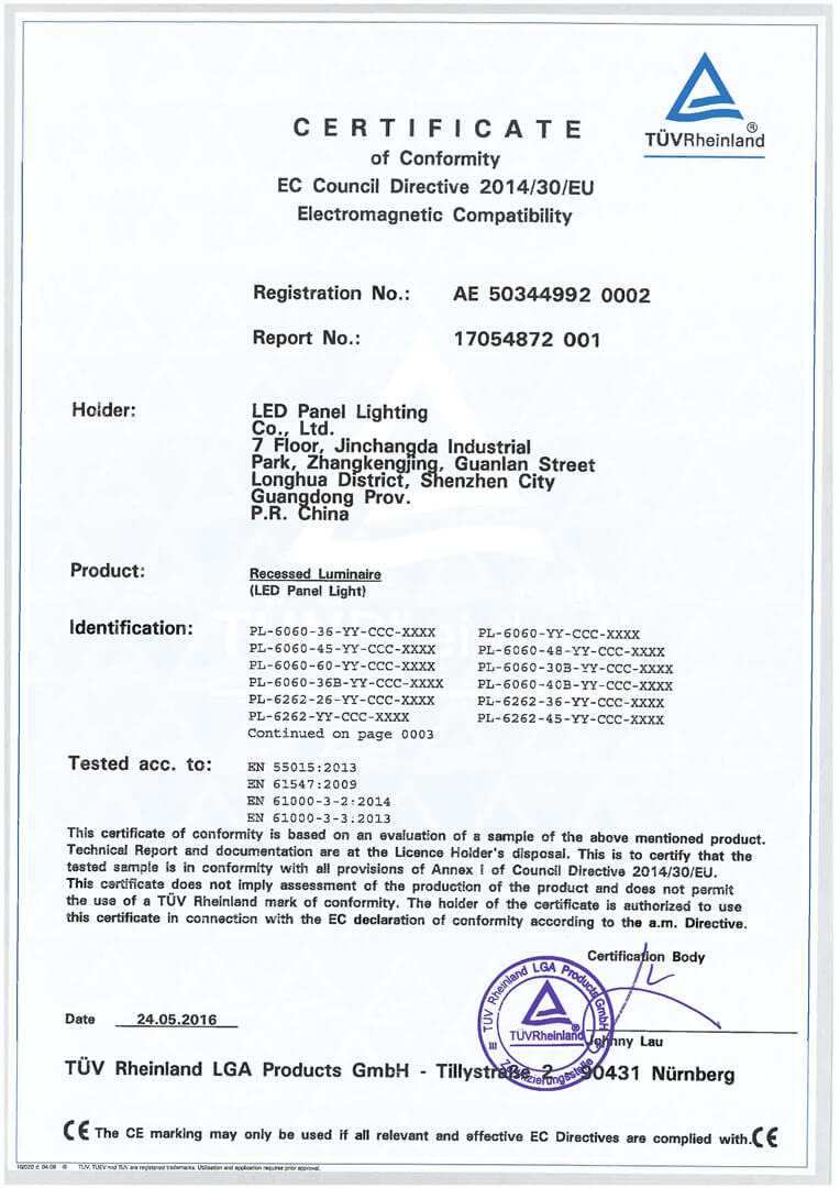 Certyfikat TUV-EMC-2