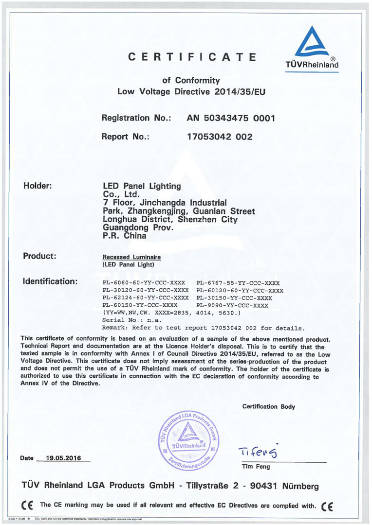 Certyfikat TUV-LVD-1