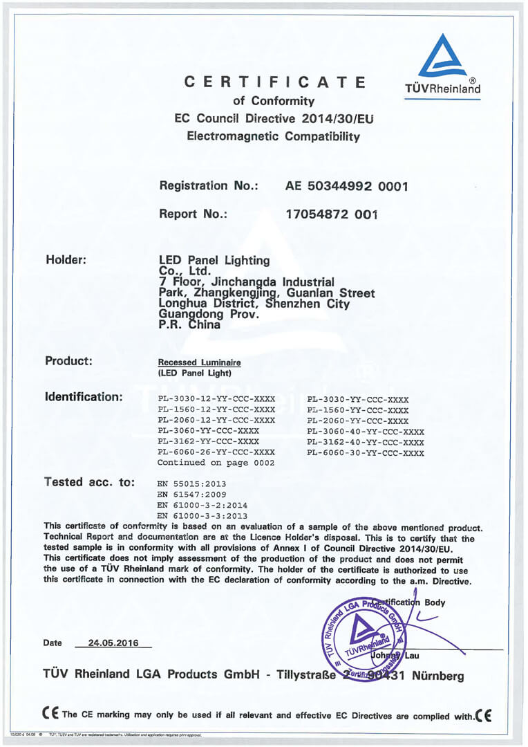 Certyfikat TUV-EMC-1