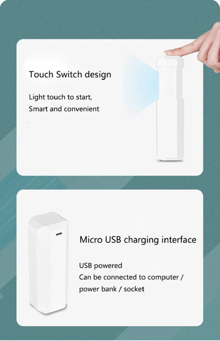 8.қолға арналған uvc 2w ультрафиолет стерилизаторы дезинфекциялау шамы