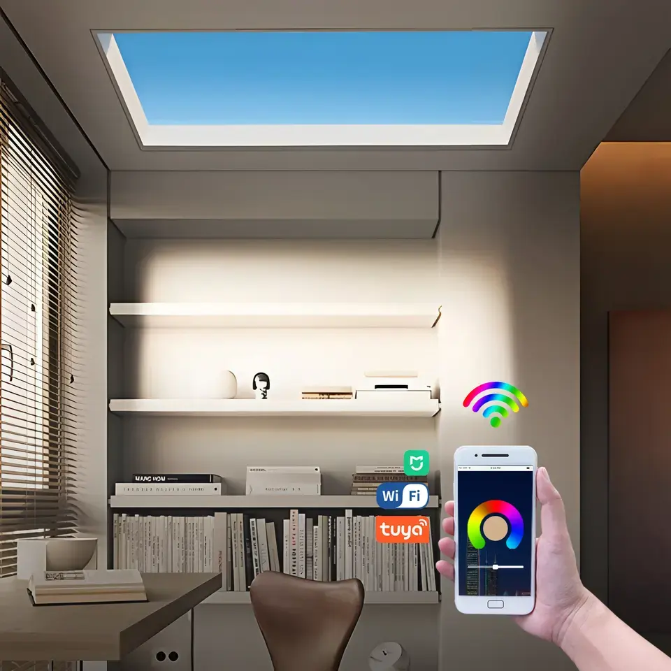 China 600×600 Switch Control Artificial LED Skylight Ceiling Panel ...