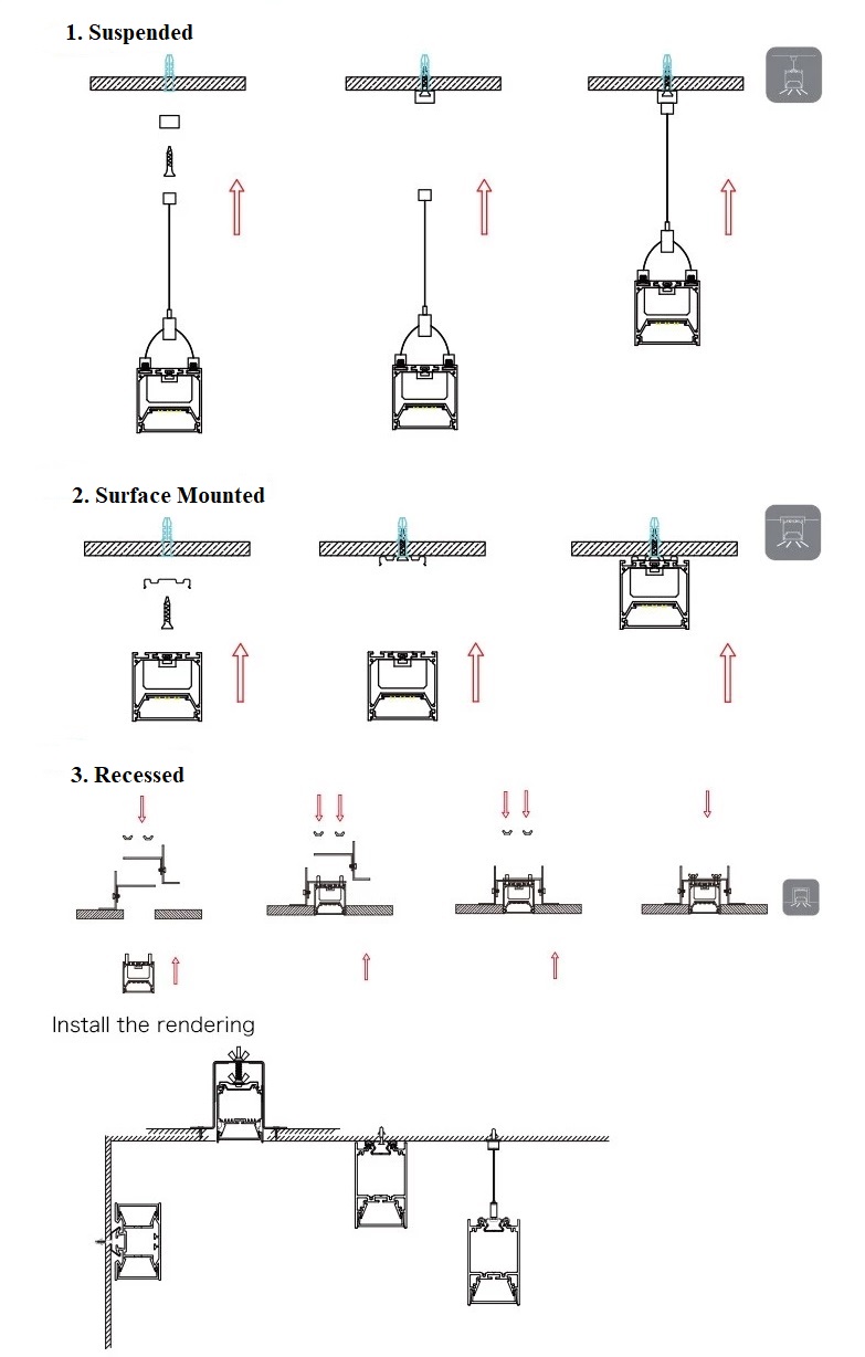 10. 36w led linear light installation way
