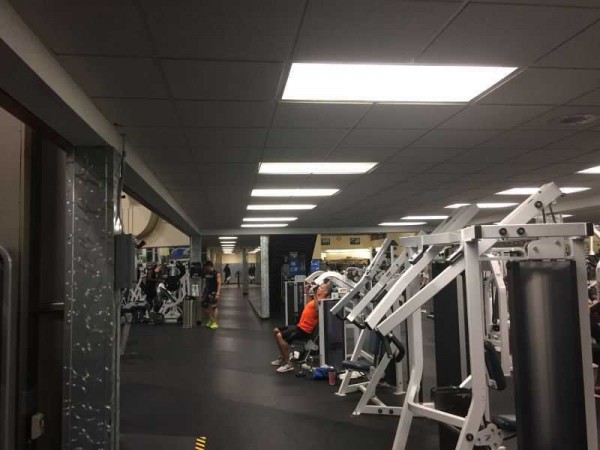 120x60 led flat panel lights were installed in a gym-3