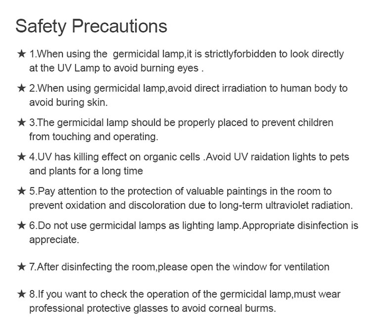 Sterilizasyon önlemi için 18.uvc antiseptik lambalar-ürün detayı