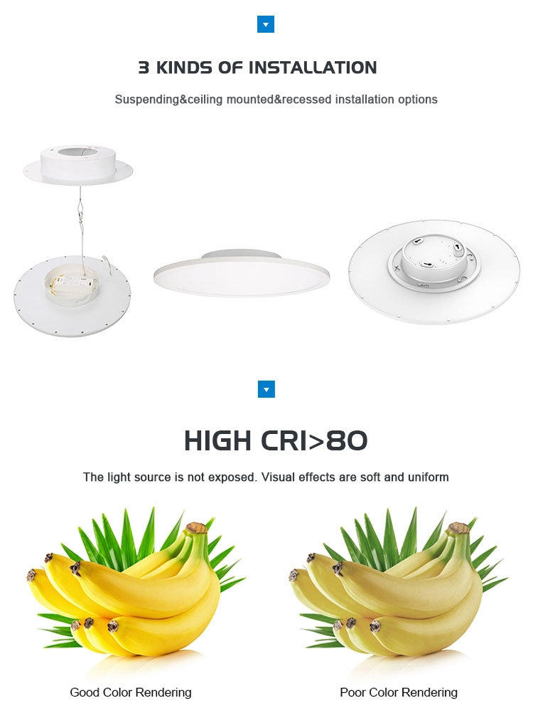 2. suspended round led flat panel light 400mm