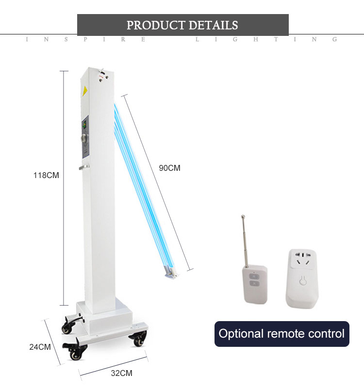 3.uvc led germicidinė lempa 220v su ratukais