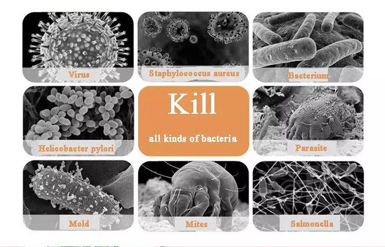 La lampada germicida 7.uv uccide batteri e virus