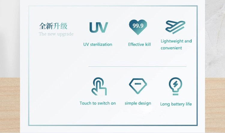 10.portable käeshoitav UV-desinfitseerimislamp koju