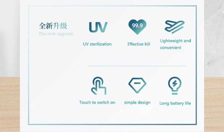 10. Lampada portatile per disinfezione UV portatile per la casa