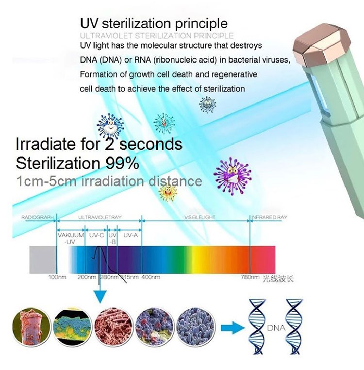 5. Lampada sterilizzatrice UV all'ozono mini