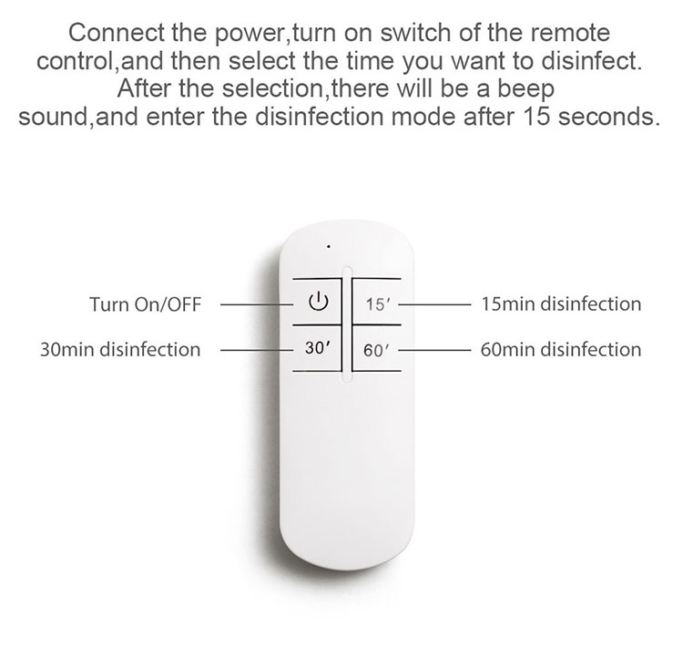 Controller remoto lampada 14.uv-c bianco 3 dimmer temporizzato-dettaglio prodotto