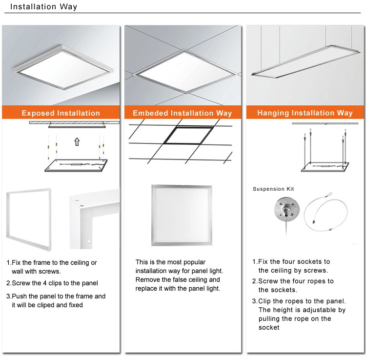 China 48w 620 Suspension Kits For, How To Remove Square Ceiling Light Cover With Clips