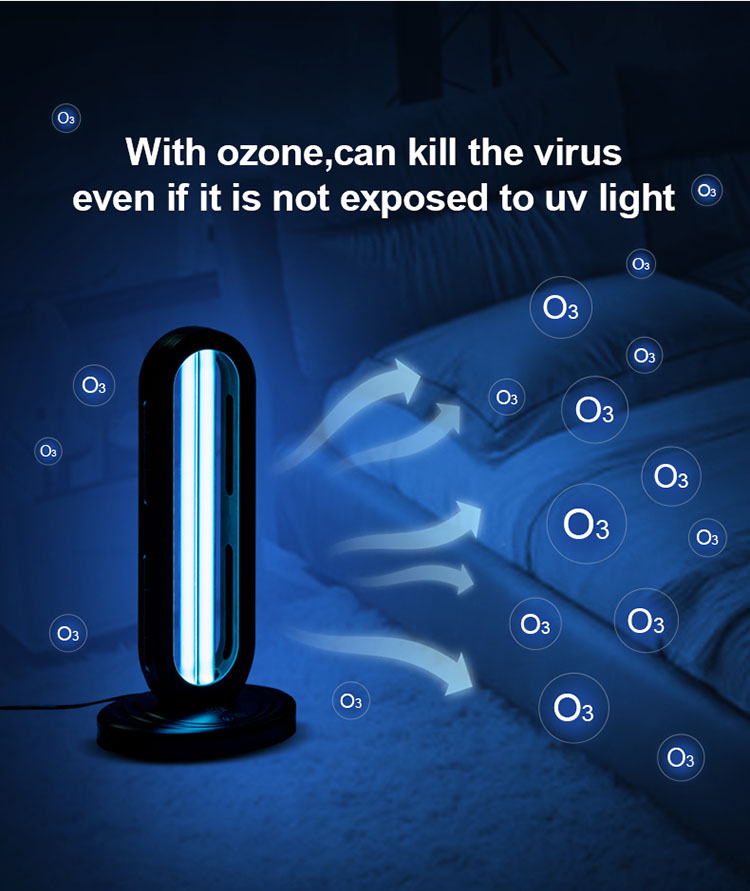 5.lámpara germicida uv con detalle de producto de ozono