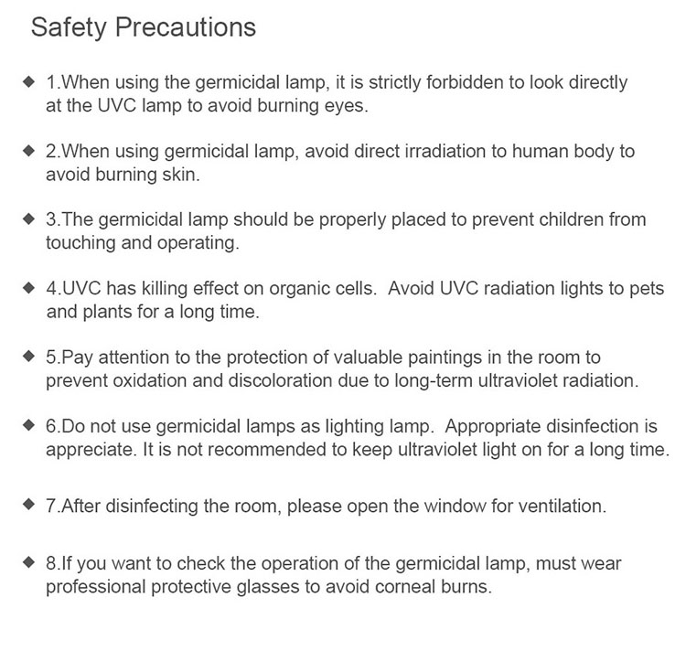 19.uvc bulbs Precautions-product detail